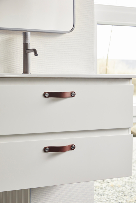 Skinnhåndtak 12,8 cm brun 2-pk.